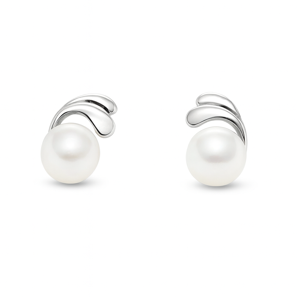 M240 SILVER 925 PEARL EARRINGS 1.3g
