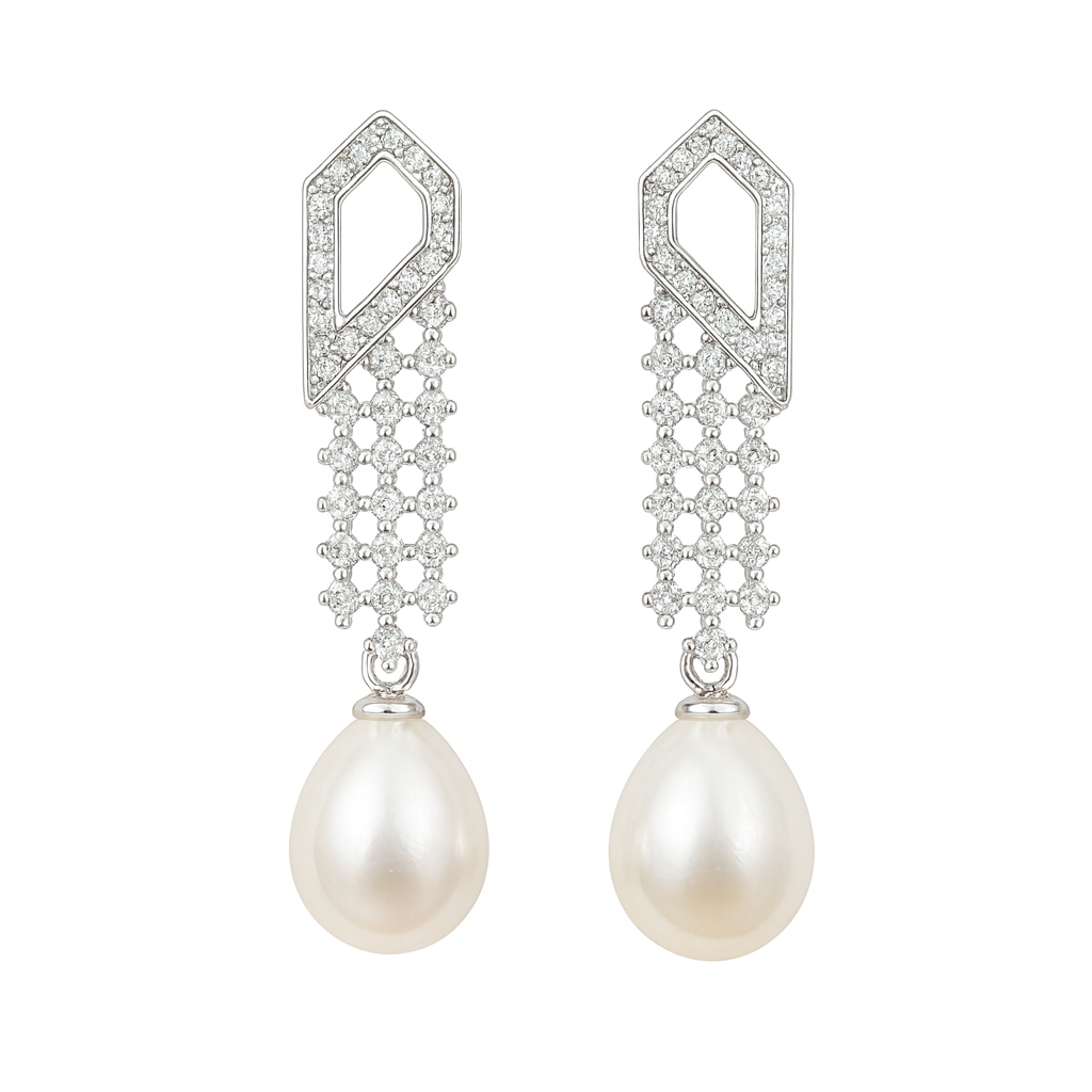 M162 SILVER 925 PEARL EARRINGS 5g