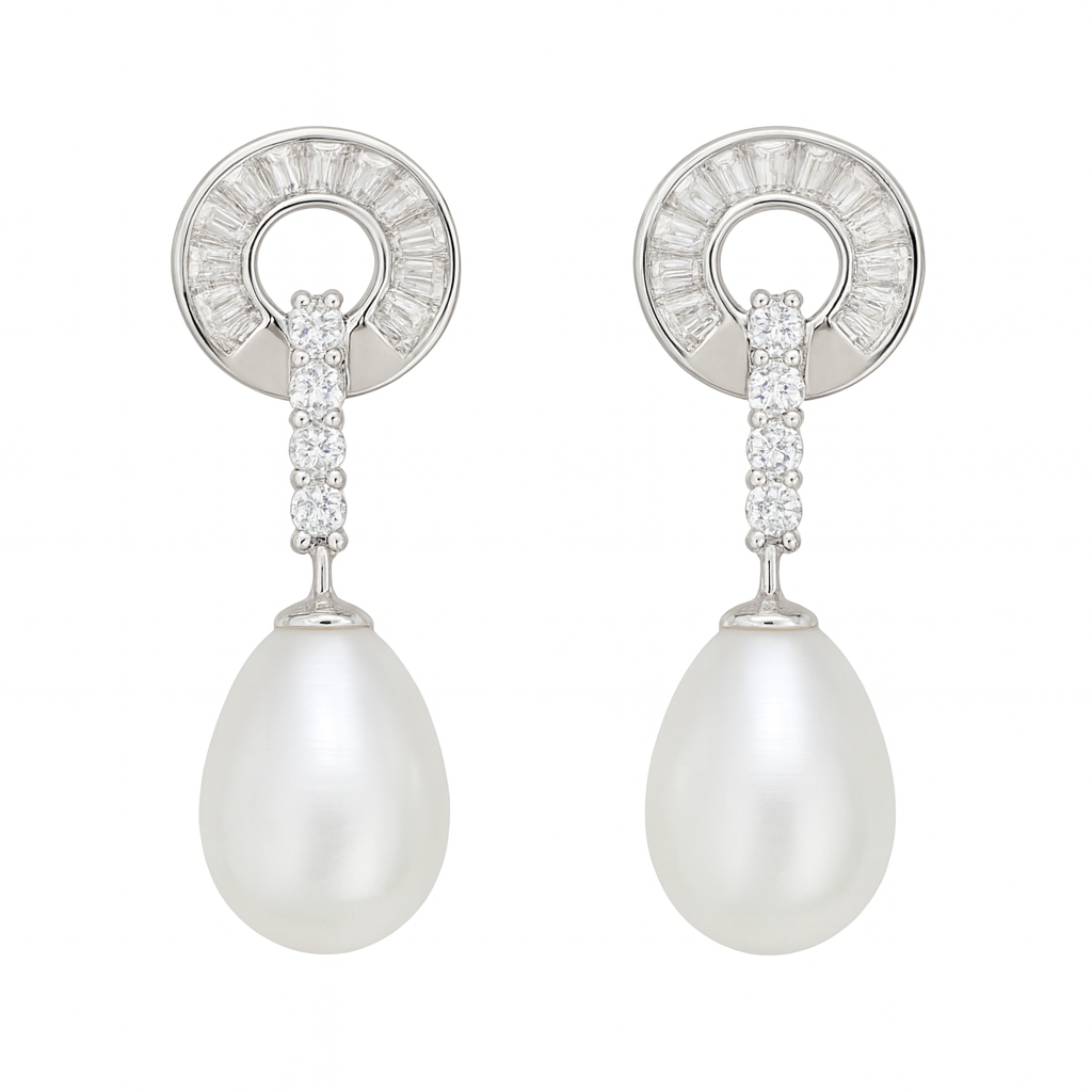 M234 SILVER 925 PEARL EARRINGS 5.5g