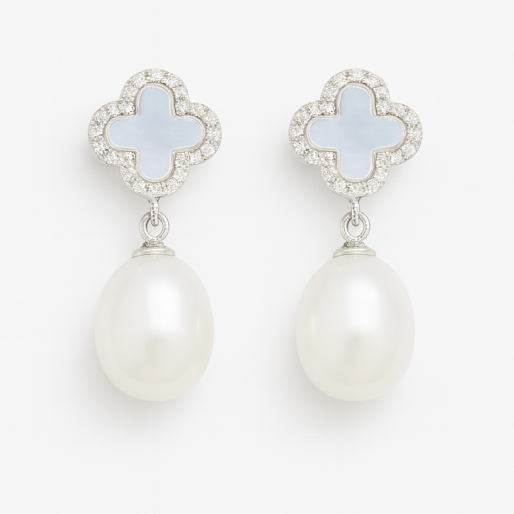 M171 SILVER 925 PEARL EARRINGS 4.4g