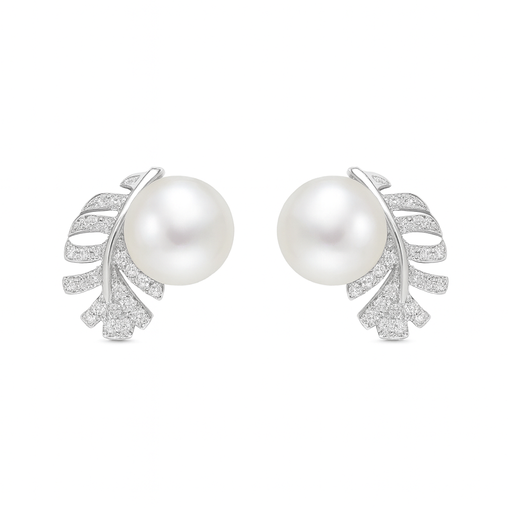 M192 SILVER 925 PEARL EARRINGS 2.8g