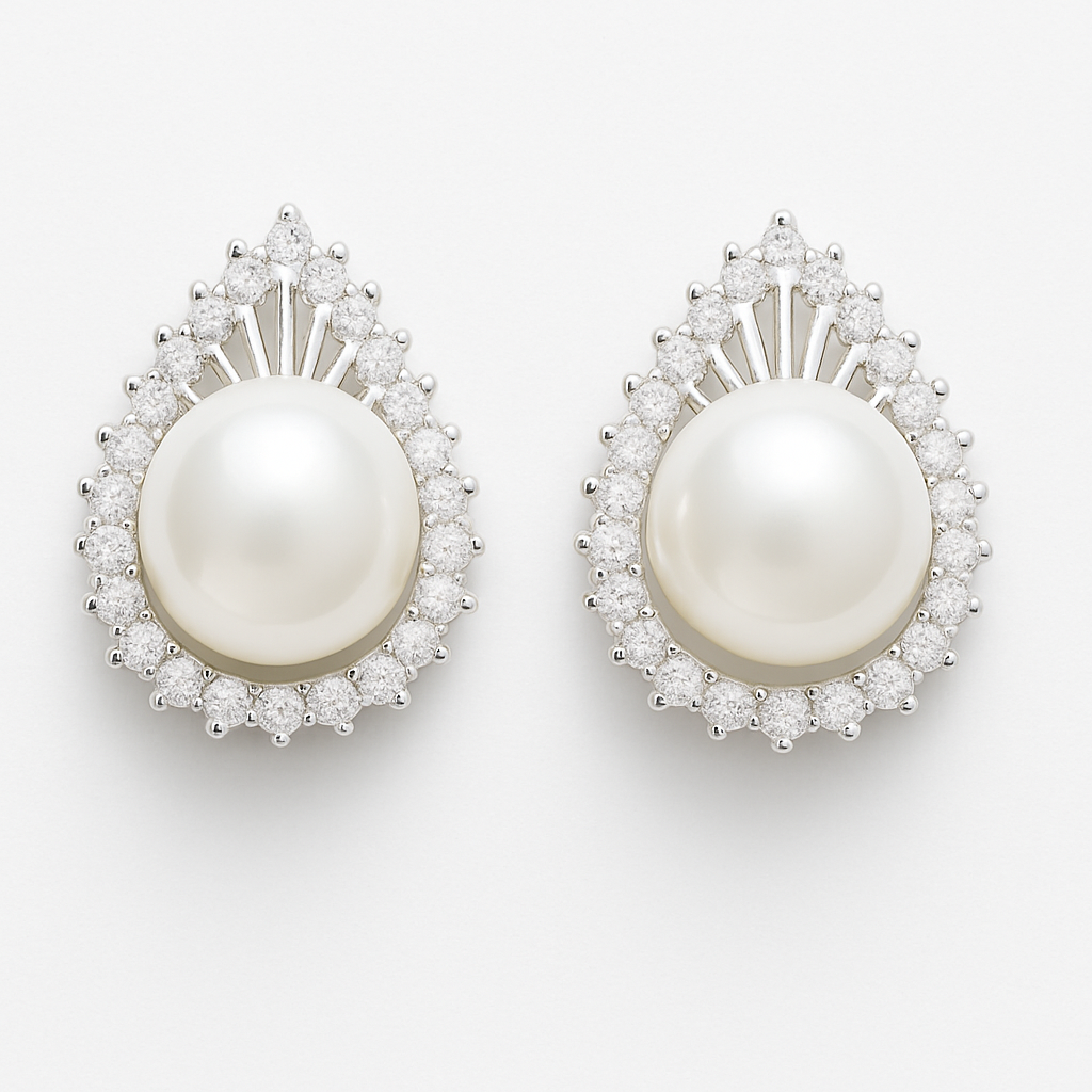 M212 SILVER 925 PEARL EARRINGS 4.3g