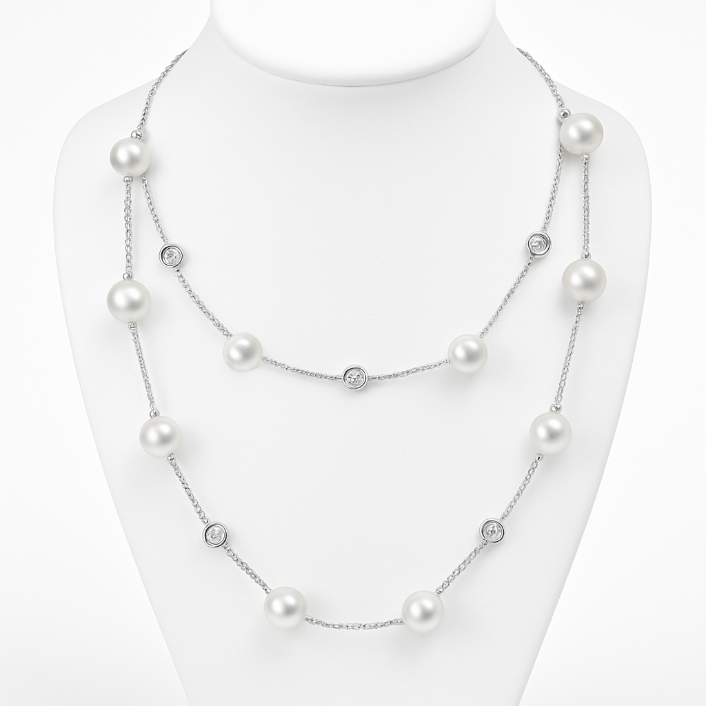 M084 SILVER 925 PEARL NECKLACE 21g
