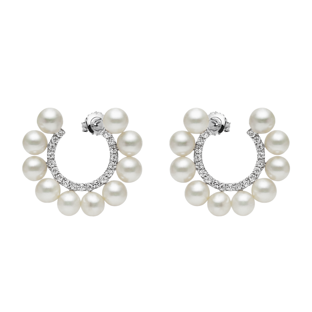 M062 SILVER 925 PEARL EARRINGS 13.6g