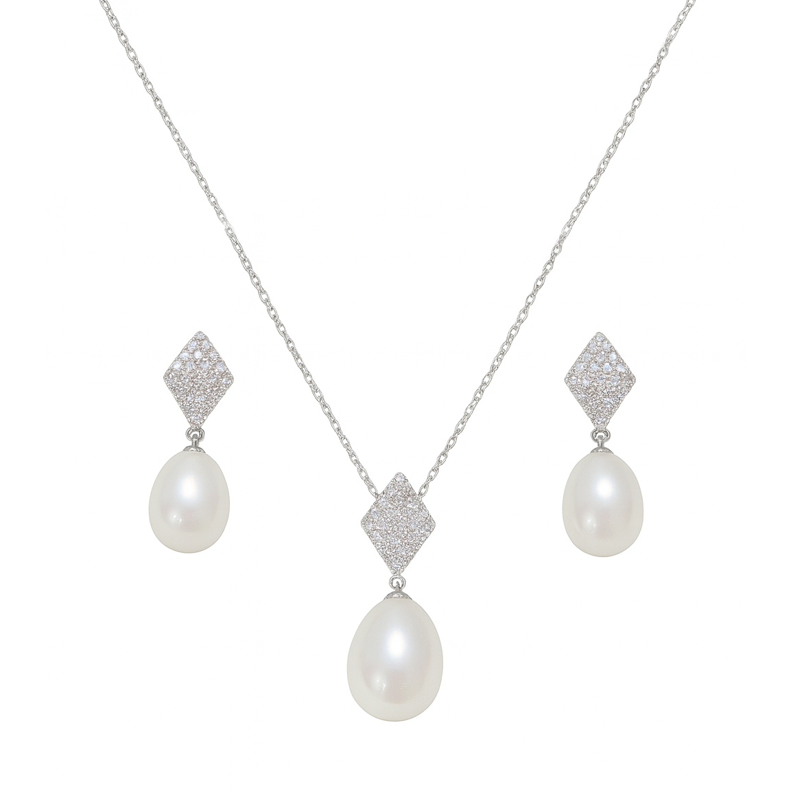 M188 SILVER 925 PEARL JEWELRY SET 8g
