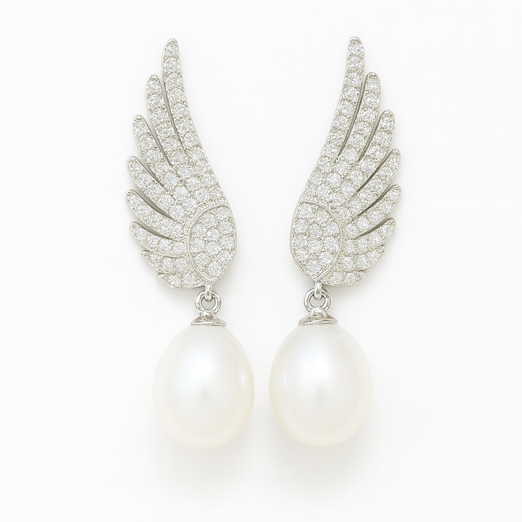 M173 SILVER 925 PEARL EARRINGS 6g