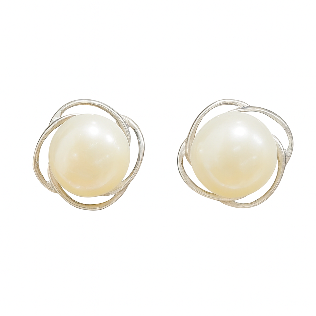 M083 SILVER 925 PEARL EARRINGS 3.2g