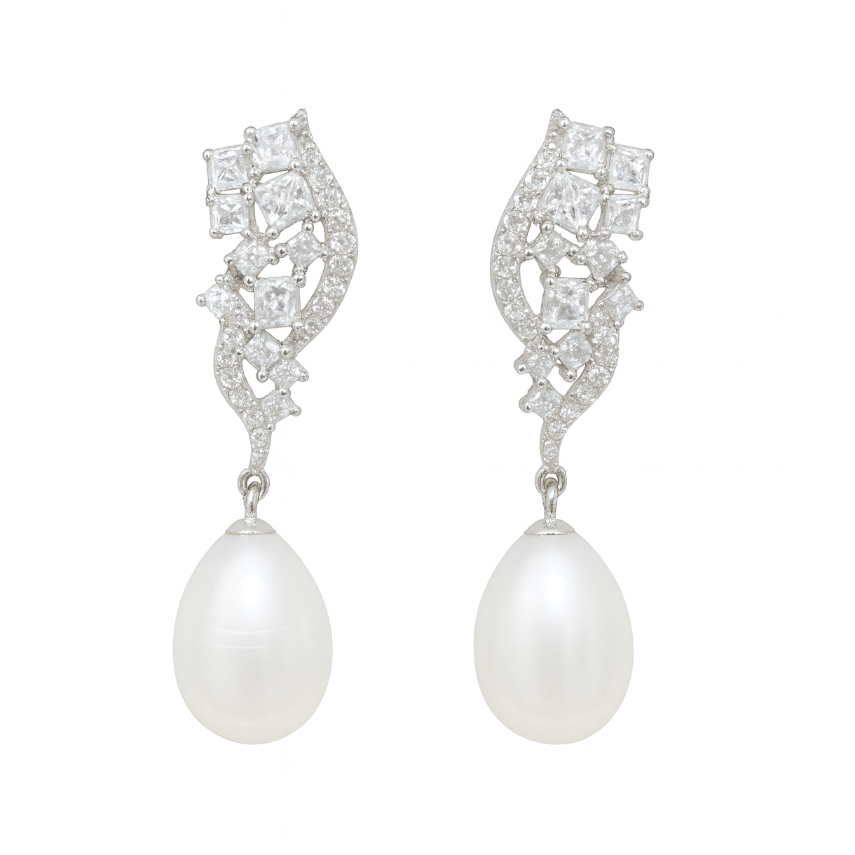 M155 SILVER 925 PEARL EARRINGS 5.8g