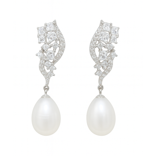 M155 SILVER 925 PEARL EARRINGS 5.8g
