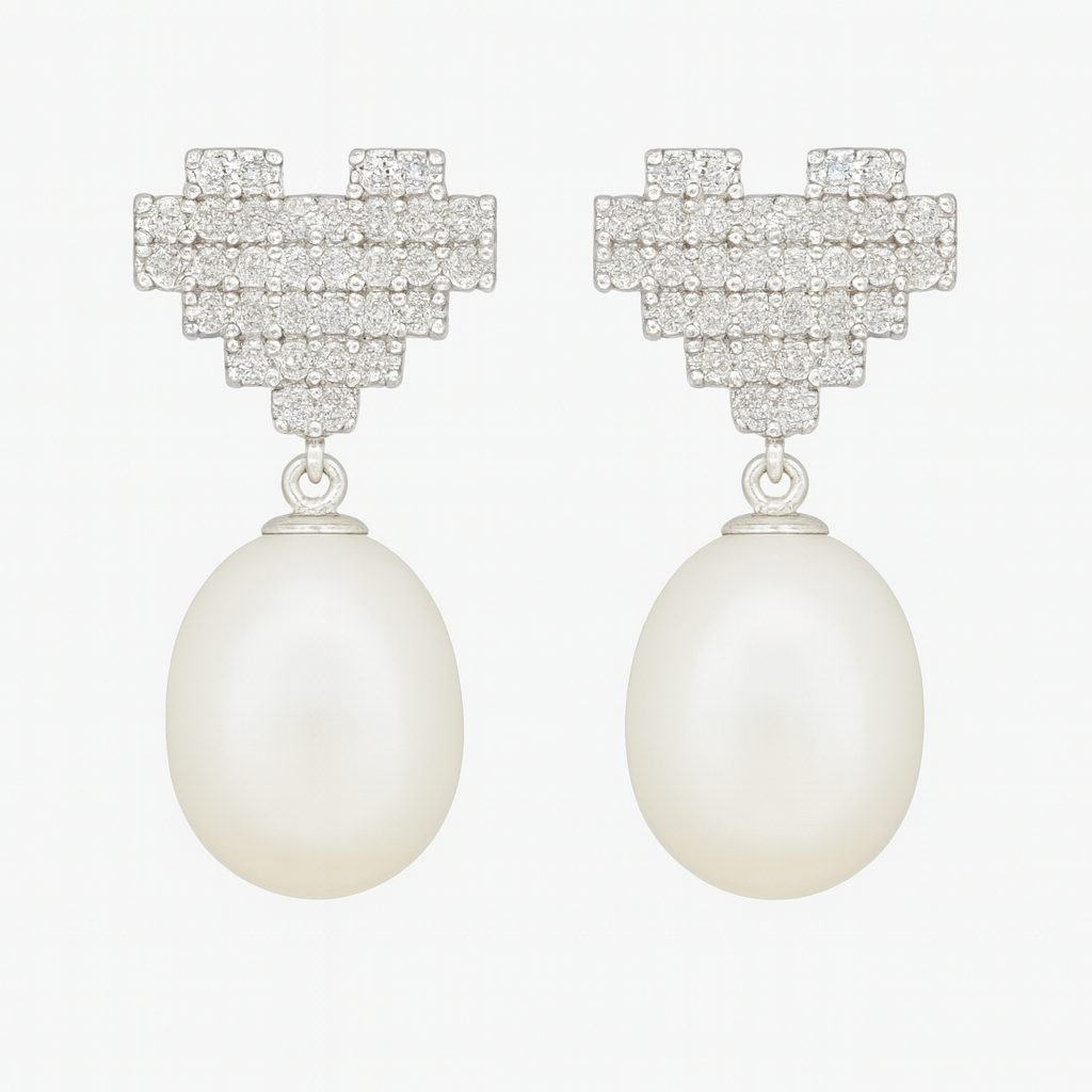 M202 SILVER 925 PEARL EARRINGS 4.2g