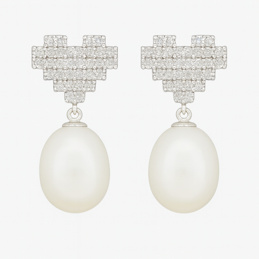 M202 SILVER 925 PEARL EARRINGS 4.2g