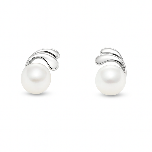 M240 SILVER 925 PEARL EARRINGS 1.3g