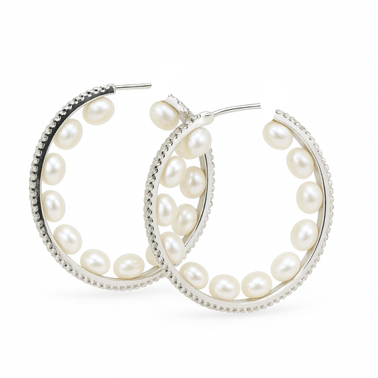 M149 SILVER 925 PEARL EARRINGS 6.5g