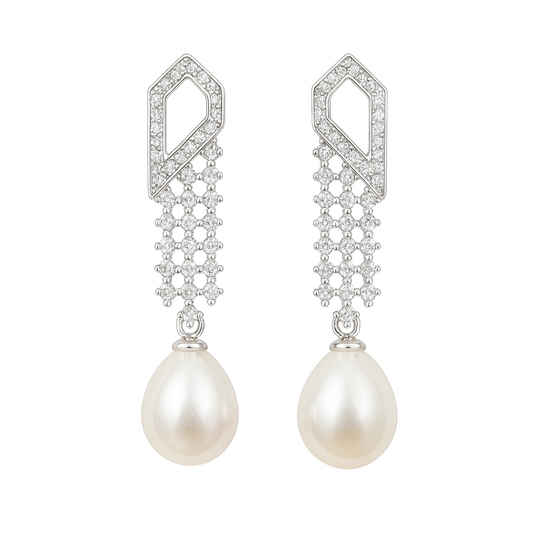 M162 SILVER 925 PEARL EARRINGS 5g