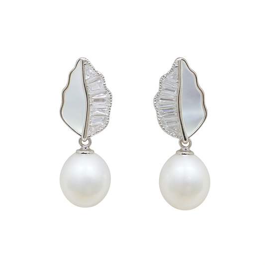 M220 SILVER 925 PEARL EARRINGS 5.5g