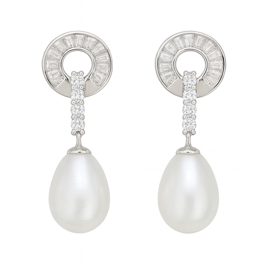 M234 SILVER 925 PEARL EARRINGS 5.5g