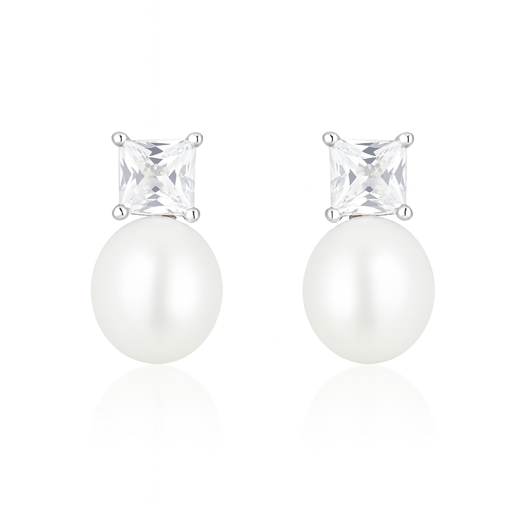 M060 SILVER 925 PEARL EARRINGS 2.5g