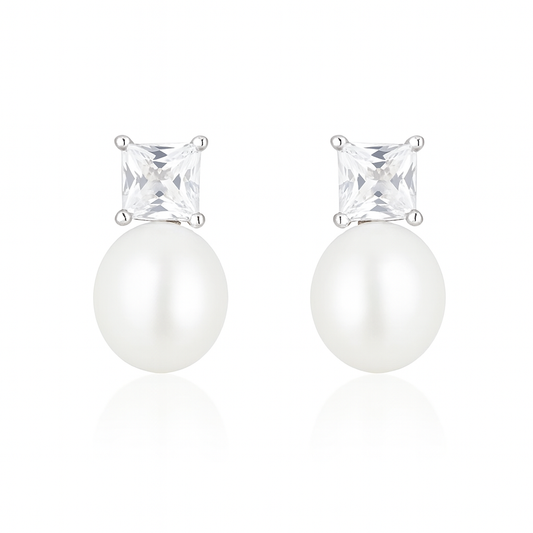 M060 SILVER 925 PEARL EARRINGS 2.5g