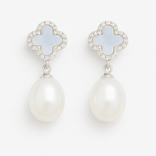 M171 SILVER 925 PEARL EARRINGS 4.4g