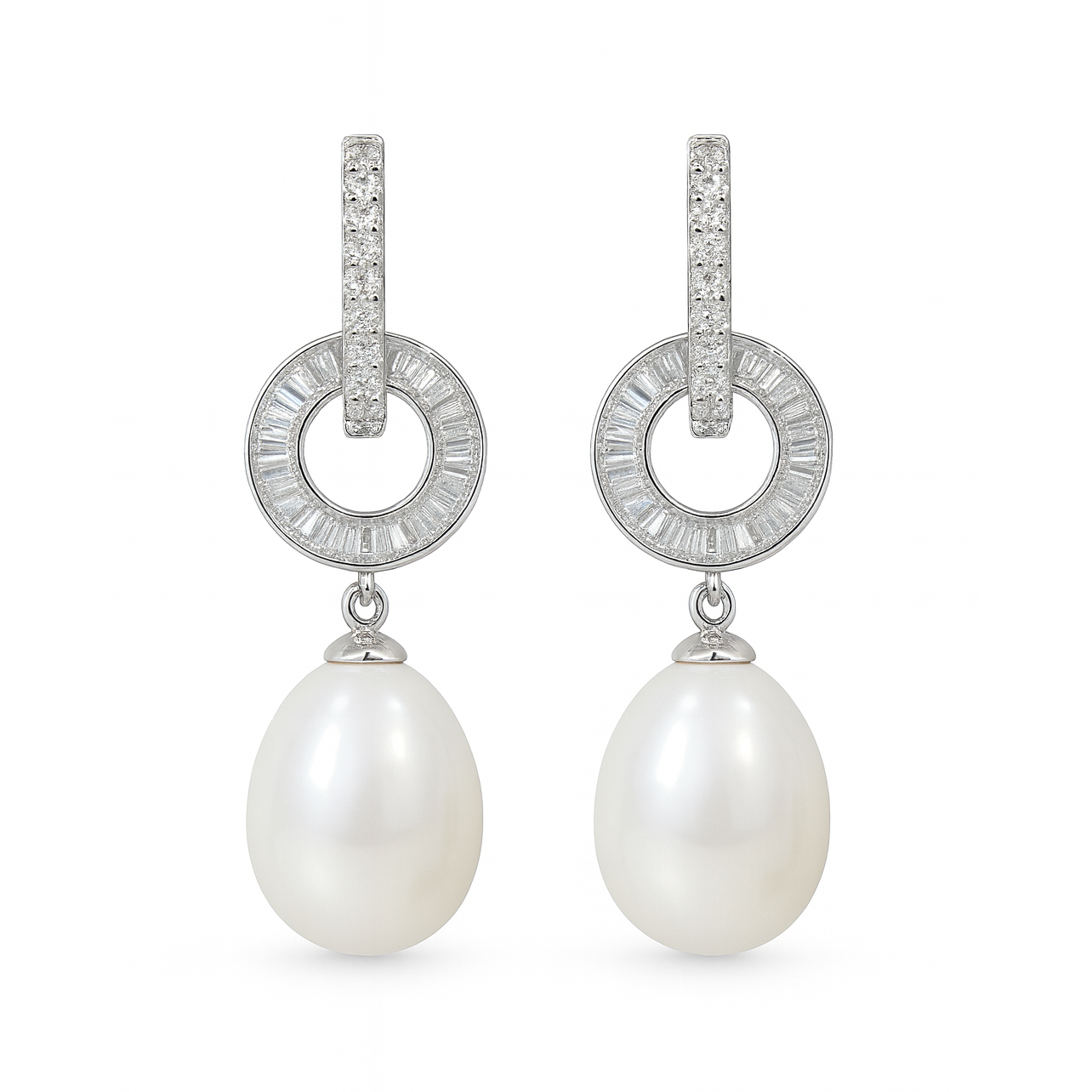 M081 SILVER 925 PEARL EARRINGS 6.8g