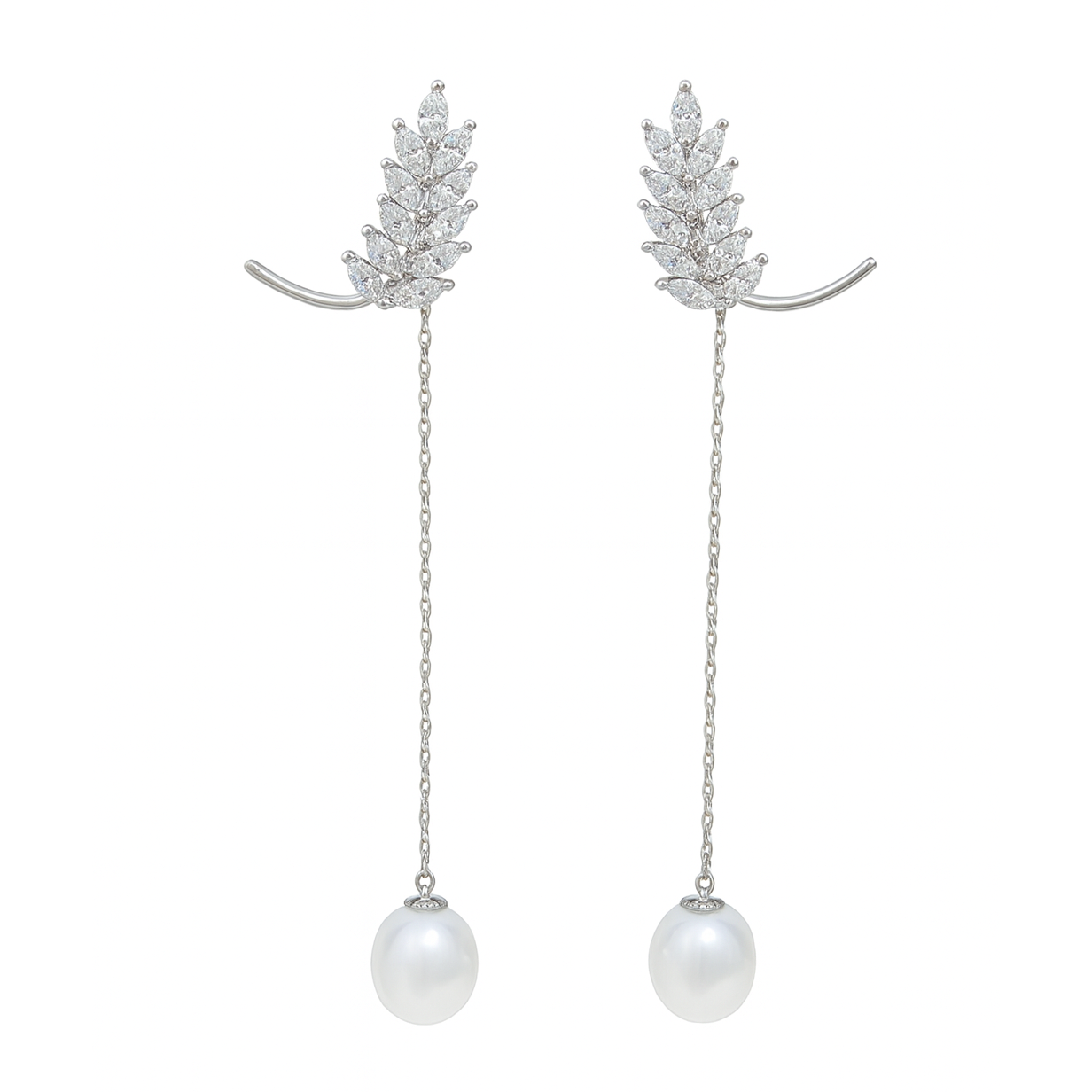 M153 SILVER 925 PEARL EARRINGS 4.2g