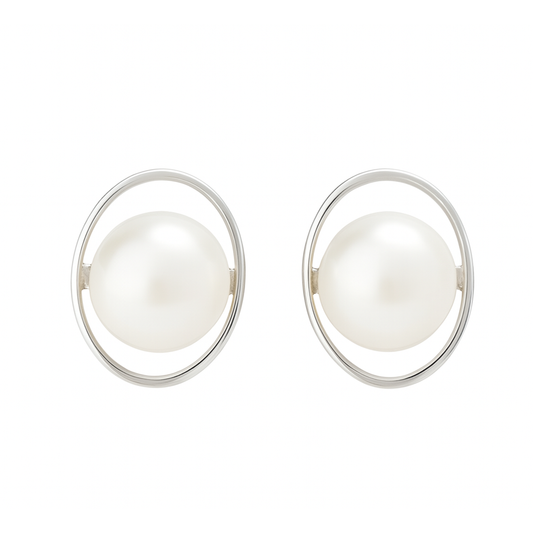 M238 SILVER 925 PEARL EARRINGS 2.5g