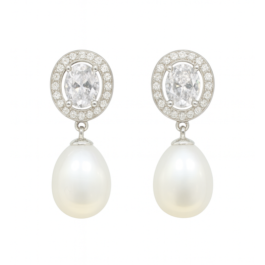 M186 SILVER 925 PEARL EARRINGS 5g