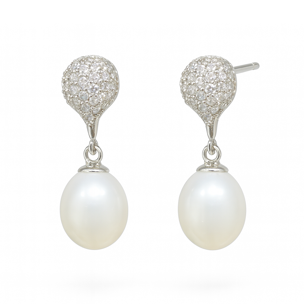 M147 SILVER 925 PEARL EARRINGS 3.6g