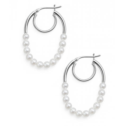 M216 SILVER 925 PEARL EARRINGS 4.5g