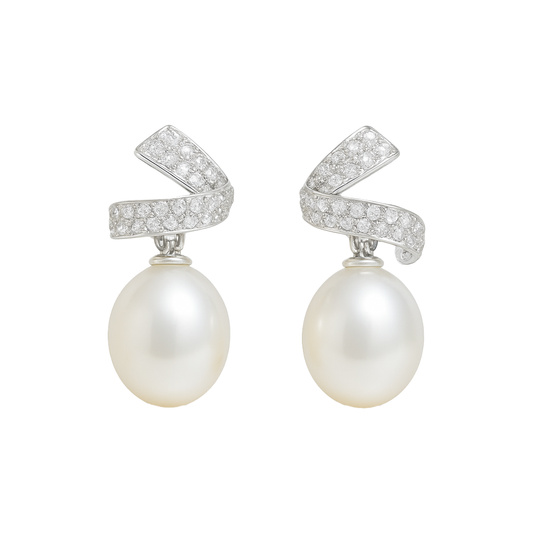 M166 SILVER 925 PEARL EARRINGS 3.2g
