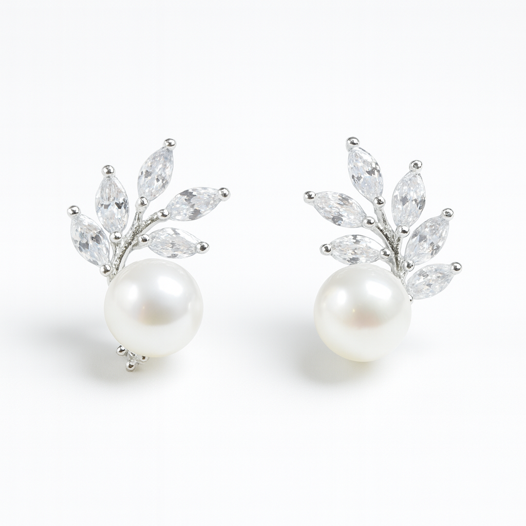 M026 SILVER 925 PEARL EARRINGS 1.6g
