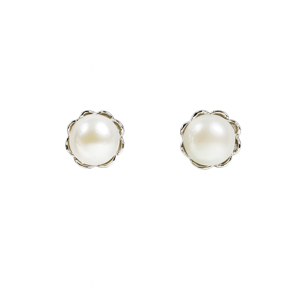 M057 SILVER 925 PEARL EARRINGS 1g