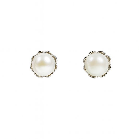 M057 SILVER 925 PEARL EARRINGS 1g