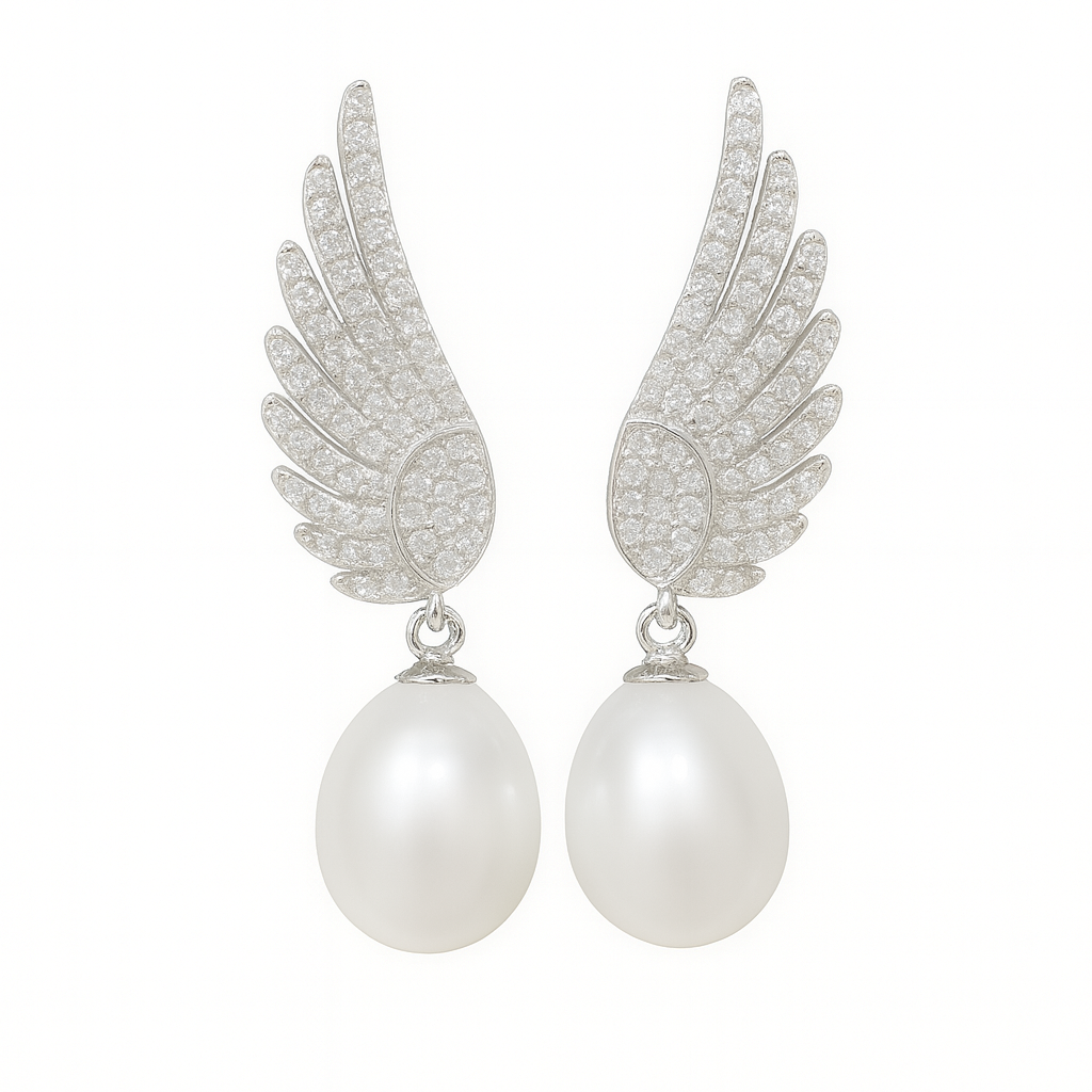 M173 SILVER 925 PEARL EARRINGS 6g