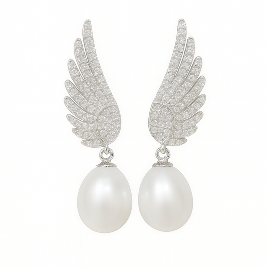 M173 SILVER 925 PEARL EARRINGS 6g