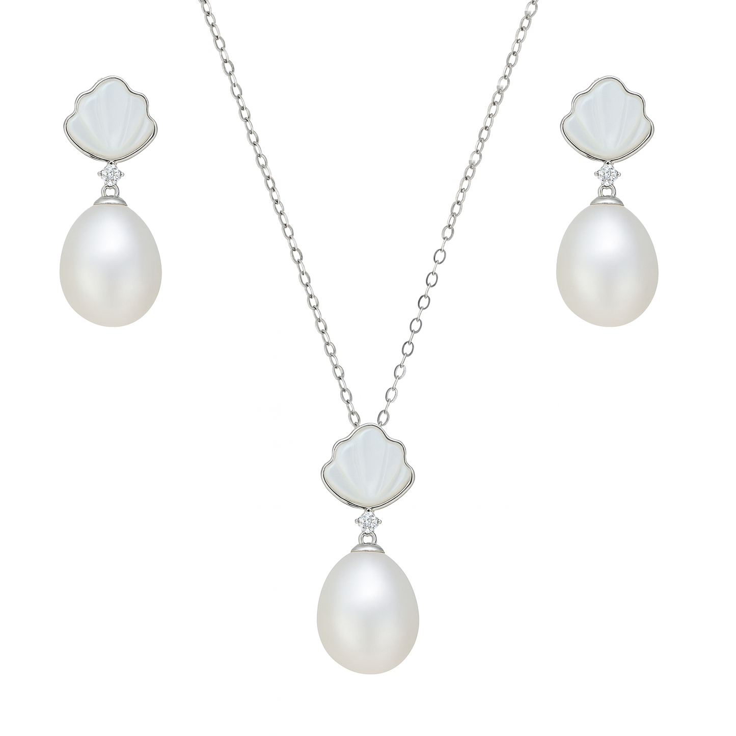 M118 SILVER 925 PEARL JEWELRY SET 9.3g