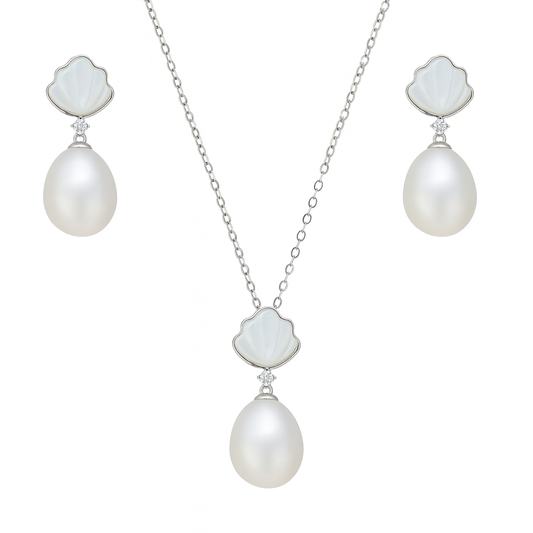 M118 SILVER 925 PEARL JEWELRY SET 9.3g