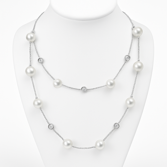 M084 SILVER 925 PEARL NECKLACE 21g