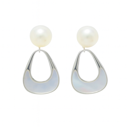 M199 SILVER 925 PEARL EARRINGS 3.2g