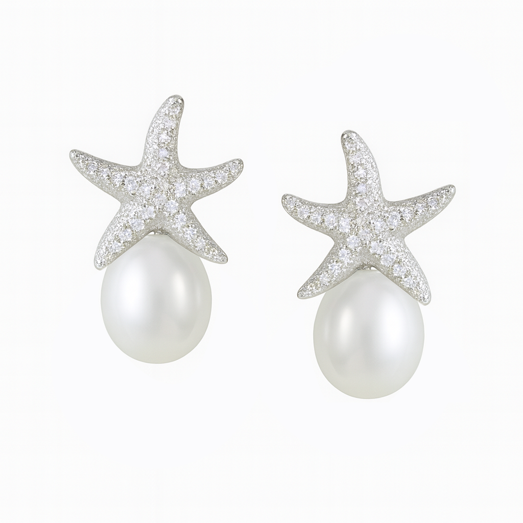M101 SILVER 925 PEARL EARRINGS 4.6g