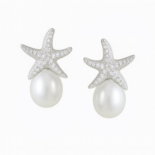 M101 SILVER 925 PEARL EARRINGS 4.6g
