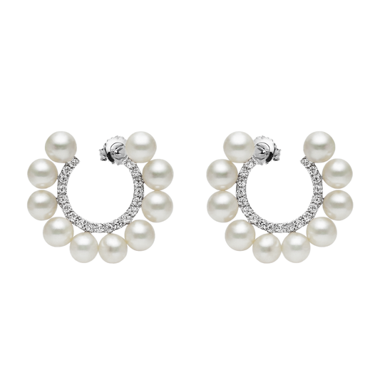 M062 SILVER 925 PEARL EARRINGS 13.6g