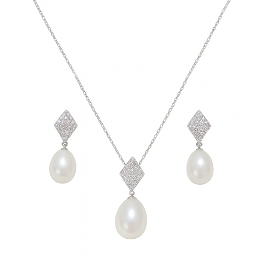 M188 SILVER 925 PEARL JEWELRY SET 8g