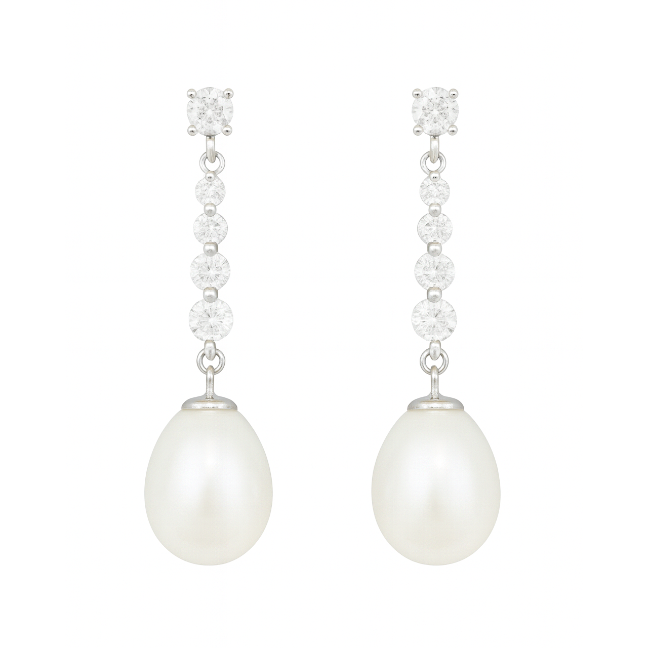 M165 SILVER 925 PEARL EARRINGS 4.4g