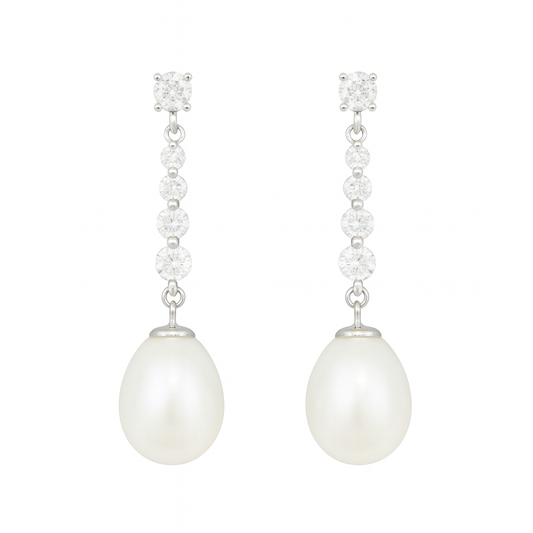 M165 SILVER 925 PEARL EARRINGS 4.4g